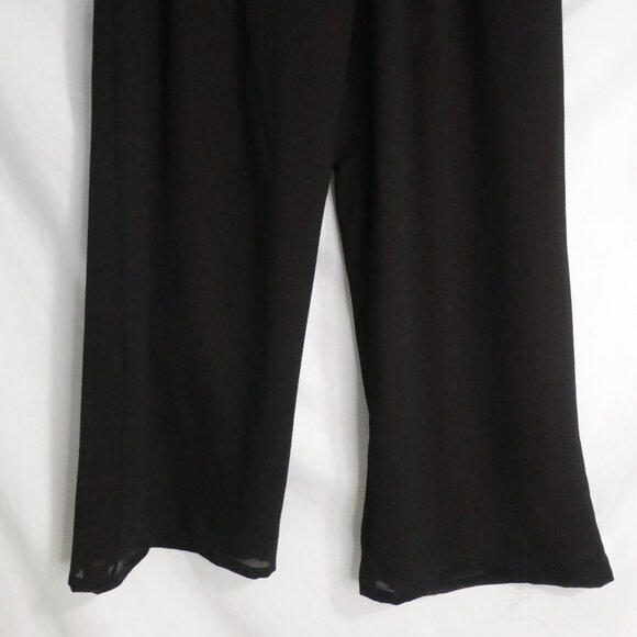 Black Textured Sheer Pants | xxxl | Stretchy Waistband | Drawstring | Lined - Picture 7 of 16